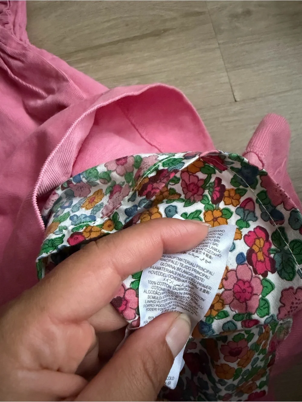 Mini Boden 6-7Y Dress Girls Pink Corduroy Ruffle Sleeve Floral Lined Dress NWT